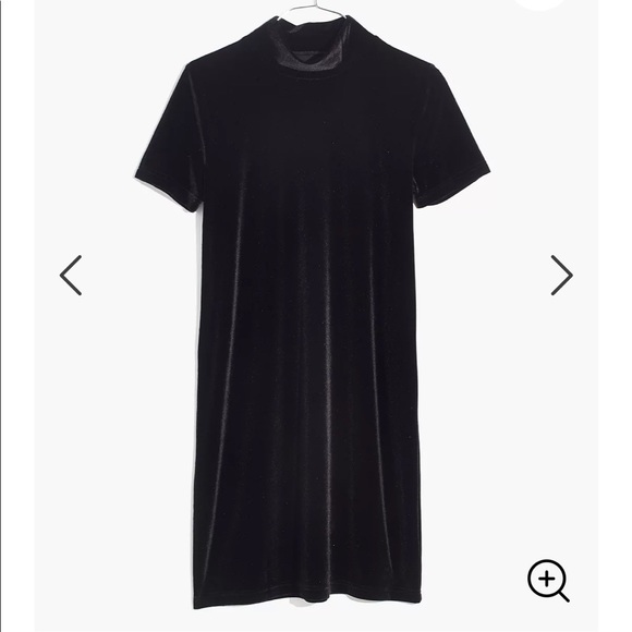 Madewell Velvet mock neck black Dress size M - Picture 3 of 5